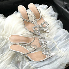 PVC Transparent Crystal Pointed Toe High Heels Shoes