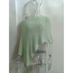 Asymmetrical Knit Shawl Top