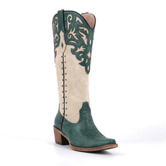 Leopard Print Square Toe Boots