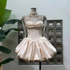 Champagne sparkle strapless mini dress