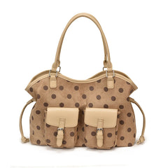 Polka Dot Faux Leather Tote Bag