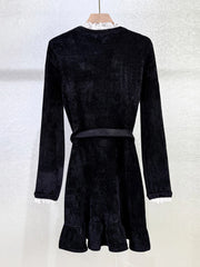 Slim fit mini dress featuring polished woven texture