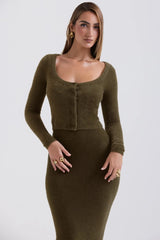 Knitted Cardigan With Camisole Dress Two-piece Set