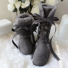 High Snow Boots Fur Wool Women's Winter Boots