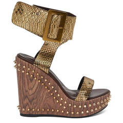 Tiger Print Wedge Platform Sandals