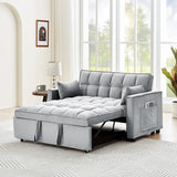41897405776077/Velvet Convertible Sleeper Sofa Bed Couch w/Pillows & Side Poc