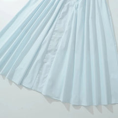 Plunge Neck Gathered Waist Ball Gown Dress