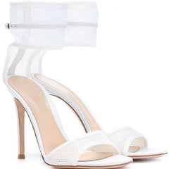 Lace Ankle Strap Stiletto Heels