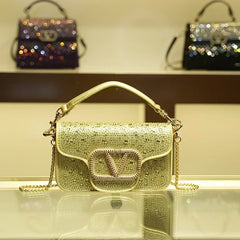 Diamond Studded Small Square Bag