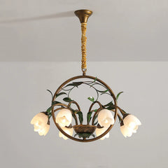 Pastoral Small Flower Glass Ceiling Light