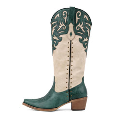 Leopard Print Square Toe Boots