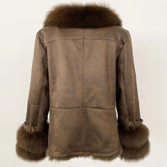 Fur Collar Shearling Coat