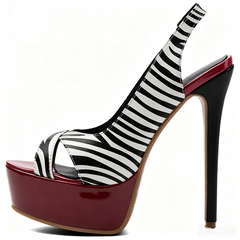 Zebra Print Pink Stiletto Heel Platform