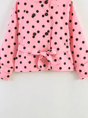 Polka Dot Double Breasted Belted Jacket