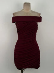 Ruched Off-Shoulder Cutout Dress