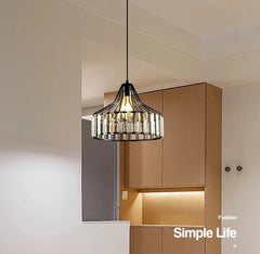 Simple Crystal Pendant Light E27 Bulb Base