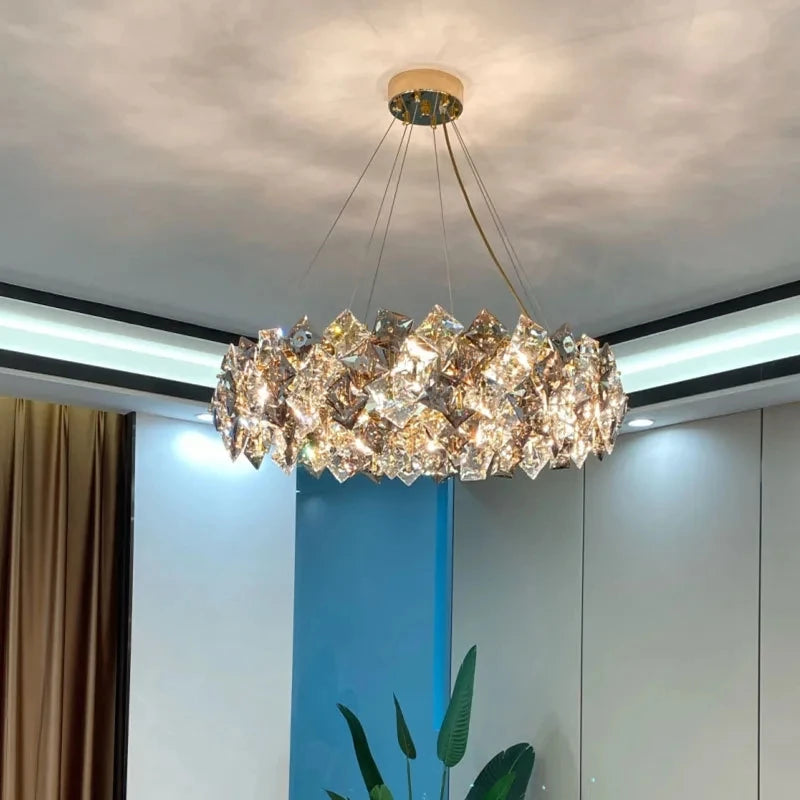 Crystal Chandelier Lighting Modern Luxury For Living Room Bedroom Dinning Table Lamp 110v-240v Fixture Golden Atelier 1