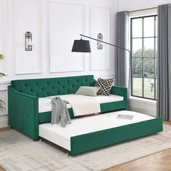 Pull-Out Frame No Box Spring Needed, Fabric Upholstered Twin DayBed
