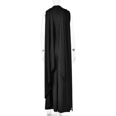 Halter Neck Cape Drape Mermaid Maxi Dress