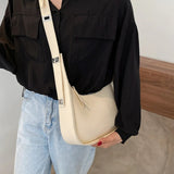 Crossbody Leather Satchels Wide Straps Shoulder Bag 