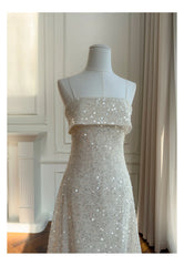 Sequin Spaghetti Strap Midi Dress