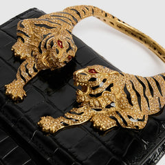 Tiger Sculpted Top Handle Bag