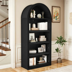 5-Tier Arched Bookshelf - 68.5" Open Display