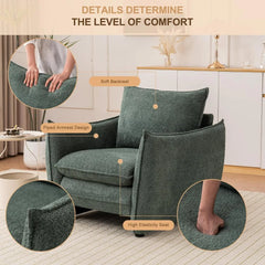Oversized Cloud Accent Chair | Deep Seat Armchair with Pillow