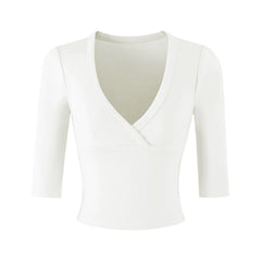 V-Neck Crossover Cropped Top