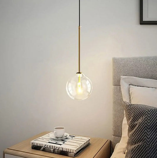 Modern Clear Glass Ball Vintage Hanging Lamp for Loft Kitchen 