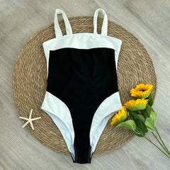 Colorblock One-Piece Swimsuit with Contrast Trim