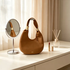 Half Moon Face Hardware Shoulder Bag