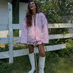 Floral Quilted Kimono Jacket