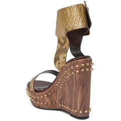 Tiger Print Wedge Platform Sandals