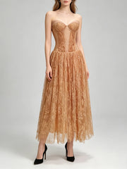 Lace A-Line Midi Dress