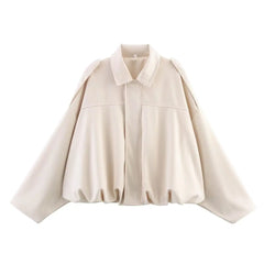 Lapel Suede Cropped Bomber Jacket