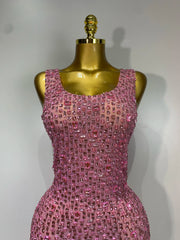 Maxi Dress with Diamond Embellishments