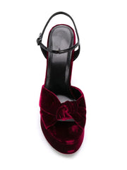 Velvet Knot Platform Slingback Heels