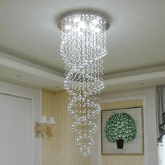 Crystal Led Hanging Lamp Modern Chandeliers For Staircase Villa