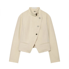 Fitted Asymmetric Button Front Jacket