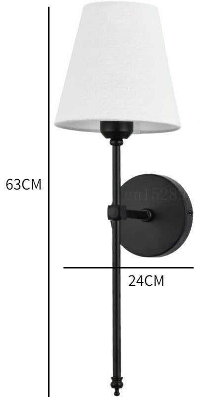 Metal Body Led Cloth Lampshade Wall Sconce