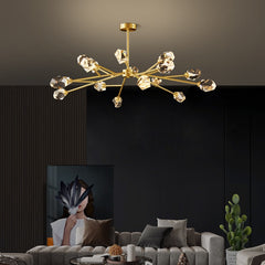 Golden Atelier crystal pop LED ceiling lights with a chrome finish and cascading crystals. 4