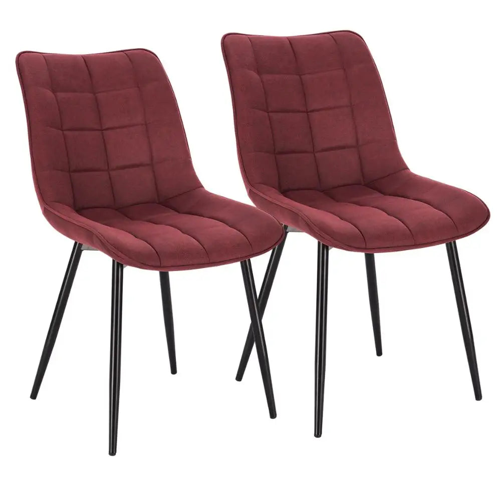 Upholstered Seat Stable Metal Legs Dining Chairs
