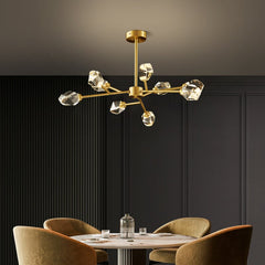 Golden Atelier crystal pop LED ceiling lights with a chrome finish and cascading crystals. 2