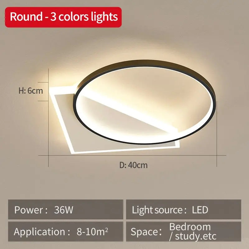 Ultrathin LED Ceiling Lamp for Modern Bedrooms - Golden Atelier