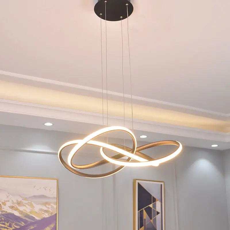 Modern LED Pendant Lights for Living Room and Bedroom - Black/White - Golden Atelier