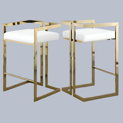 Wrought Iron Metal High Stool Home Dining Chairs - Golden Atelier