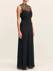 A-line black evening dress perfect for weddings and galas