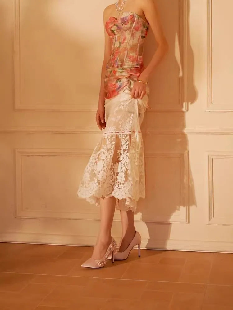 Side view of banquet dress silk rhinestone heels for women