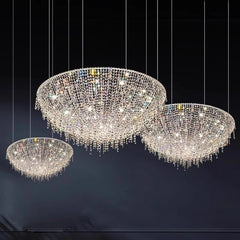 Banquet hall grand crystal pendant chandeliers for event lighting